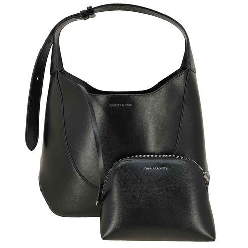チャールズアンドキース CHARLES&KEITH Sigrid シグリッド ホーボーバッグ ノワール レディース