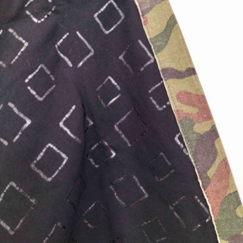 コムデギャルソン COMME des GARCONS 01ss Optical Power オプティカルパワー 総柄 ウールギャバ 迷彩ライン 裁断 フレアスカート レディース JPN:S