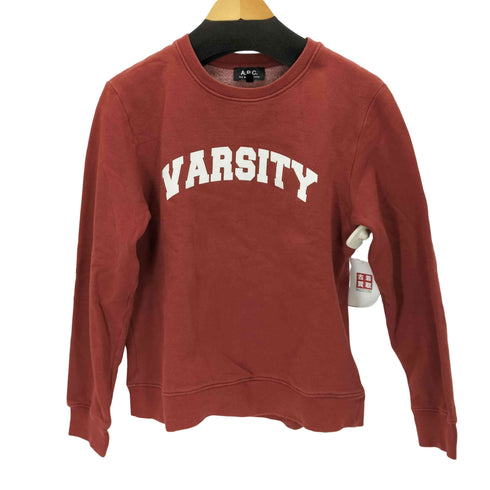 アーペーセー A.P.C. VARSITY 裏起毛 プリントスウェットプルオーバー メンズ import:S