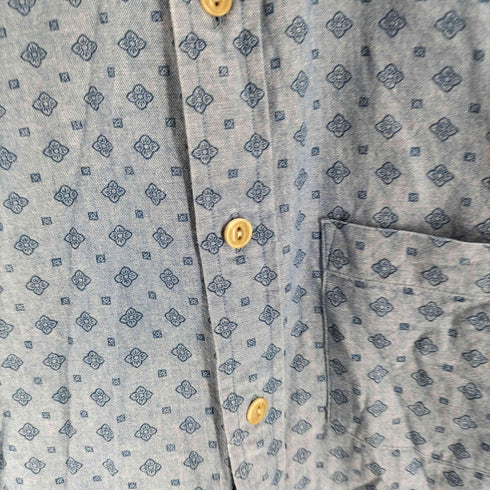 ブルックスブラザーズレッドフリース BROOKS BROTHERS REDFLEECE 総柄 コットン ボタンダウン S/S シャツ メンズ import:XS
