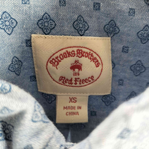 ブルックスブラザーズレッドフリース BROOKS BROTHERS REDFLEECE 総柄 コットン ボタンダウン S/S シャツ メンズ import:XS