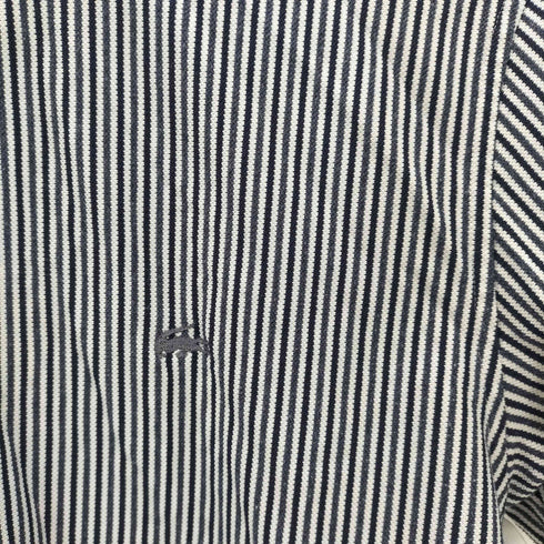ラコステ LACOSTE ワニ 刺繍 ストライプ ビズ ポロ ボタンダウン S/S シャツ メンズ 2