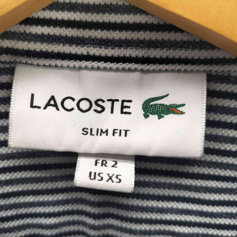 ラコステ LACOSTE ワニ 刺繍 ストライプ ビズ ポロ ボタンダウン S/S シャツ メンズ 2