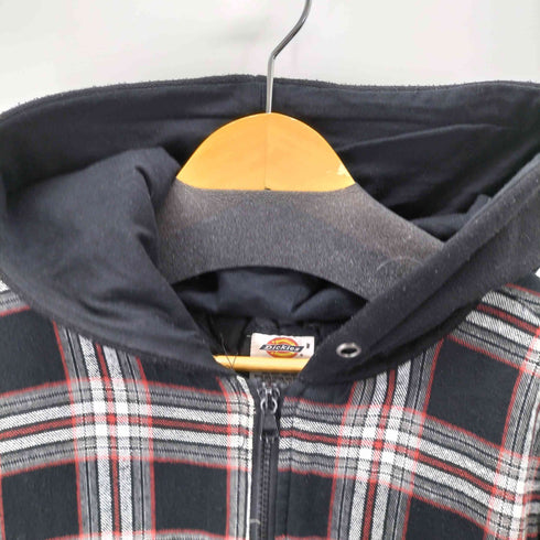 ディッキーズ Dickies 裏地キルティング ヘビーネル フーディチェックシャツジャケット メンズ 3xl