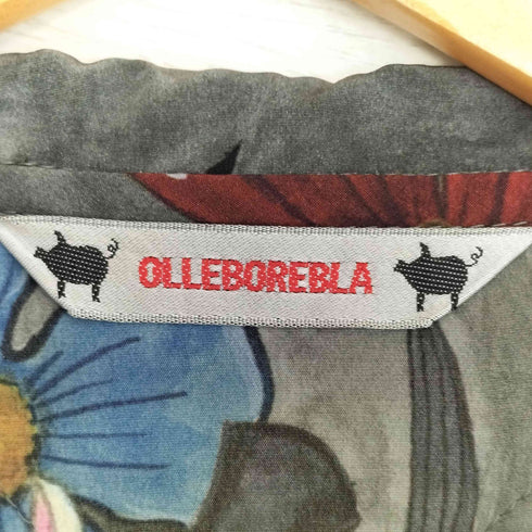 アルベロベロ OLLEBOREBLA オレボレブラ ブタさん おはな ラメ糸 全面グラフィックプリント 長袖シャツブラウス レディース
