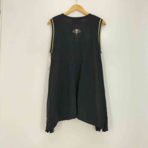 アルベロベロ OLLEBOREBLA オレボレブラ ブタさん コウモリ アップリケ 変形 ノースリーブ ロングベスト レディース