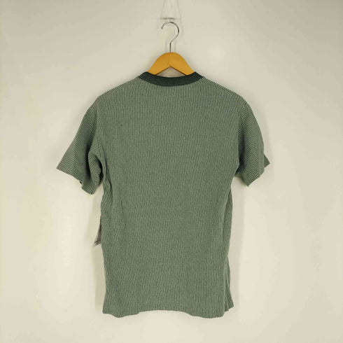 ローカルモーション local motion 90S USA製 Cal Cruボディ ロゴ刺繍 トリムネック ボーダー S/S Tシャツ シングルステッチ メンズ import:M