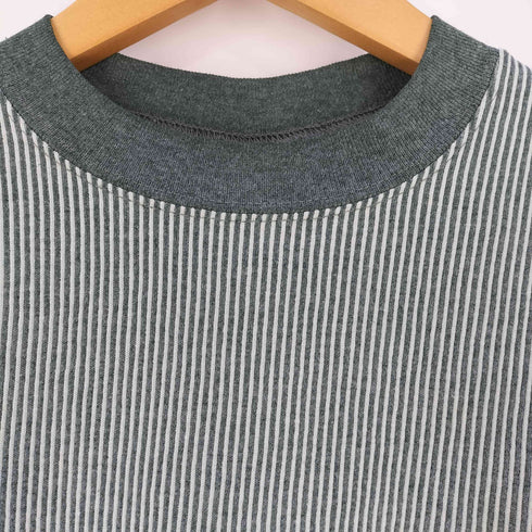 ローカルモーション local motion 90S USA製 Cal Cruボディ ロゴ刺繍 トリムネック ボーダー S/S Tシャツ シングルステッチ メンズ import:M