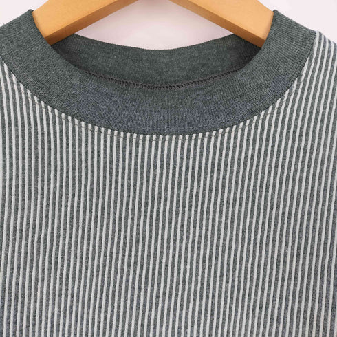 ローカルモーション local motion 90S USA製 Cal Cruボディ ロゴ刺繍 トリムネック ボーダー S/S Tシャツ シングルステッチ メンズ import:M