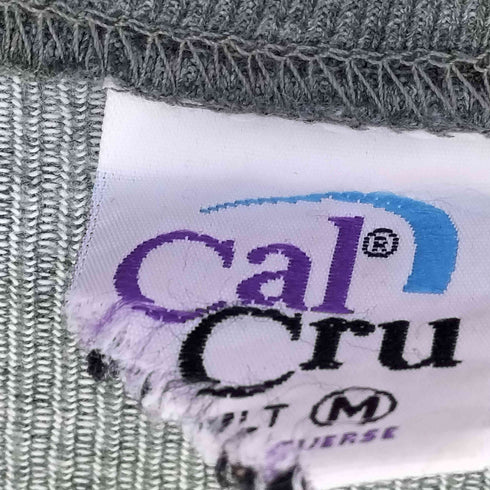 ローカルモーション local motion 90S USA製 Cal Cruボディ ロゴ刺繍 トリムネック ボーダー S/S Tシャツ シングルステッチ メンズ import:M