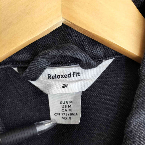 エイチアンドエム H&M relaxed fit ブラックデニム ジャケット メンズ import:M