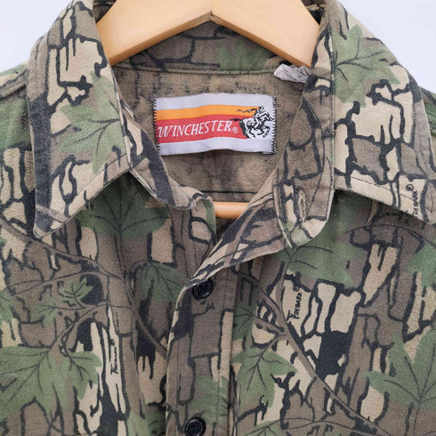 WINCHESTER 90s USA製 トレバークカモ コットン シャモアクロスシャツ メンズ import:M