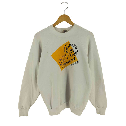 フルーツオブザルーム FRUIT OF THE LOOM 90S カナダ製 ALBERT 障害者スキー協会 プリント スウェット トップス メンズ import:XL