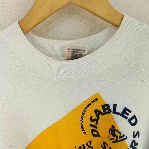 フルーツオブザルーム FRUIT OF THE LOOM 90S カナダ製 ALBERT 障害者スキー協会 プリント スウェット トップス メンズ import:XL