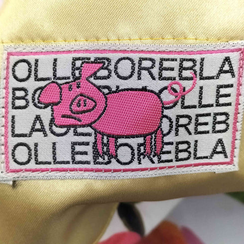 アルベロベロ OLLEBOREBLA オレボレブラ ブタさん ビジュー装飾 ラメ糸 フェルト アップリケ Lapin 全面切替 裏地総柄 オンリーワン バッグ トートバッグ レディース