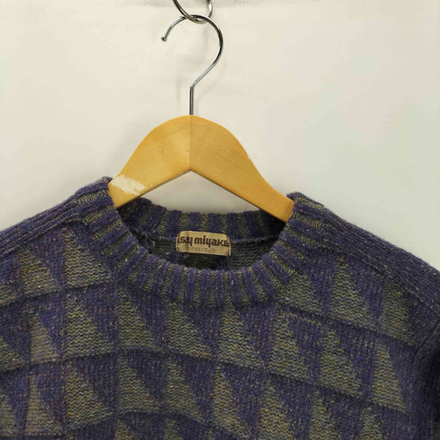 イッセイミヤケ ISSEY MIYAKE 70-80S オールスタイル期 幾何学柄 ウール アクリル ローゲージ ニット セーター メンズ