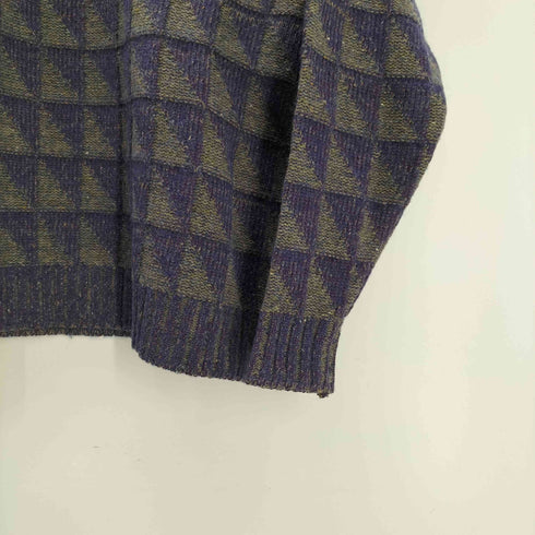 イッセイミヤケ ISSEY MIYAKE 70-80S オールスタイル期 幾何学柄 ウール アクリル ローゲージ ニット セーター メンズ