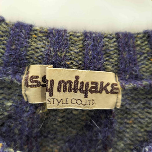 イッセイミヤケ ISSEY MIYAKE 70-80S オールスタイル期 幾何学柄 ウール アクリル ローゲージ ニット セーター メンズ