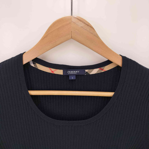 バーバリーロンドン BURBERRY LONDON ロゴ刺繍 半袖 uネック カットソー レディース US:0-2