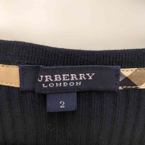 バーバリーロンドン BURBERRY LONDON ロゴ刺繍 半袖 uネック カットソー レディース US:0-2