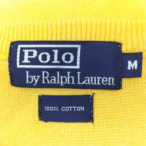 ポロバイラルフローレン Polo by RALPH LAUREN 80-90S ゴルフクレスト 刺繍 Vネック コットン ニット ベスト メンズ import:M