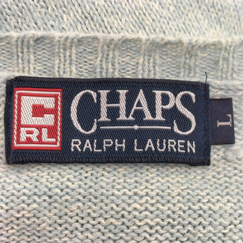 チャップスラルフローレン CHAPS RALPH LAUREN コットン リネン Vネック ニット メンズ import:L