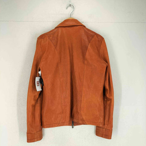 ノーアイディー NO ID. lamb leather 裏地総柄ダブルジップラムレザージャケット メンズ 3