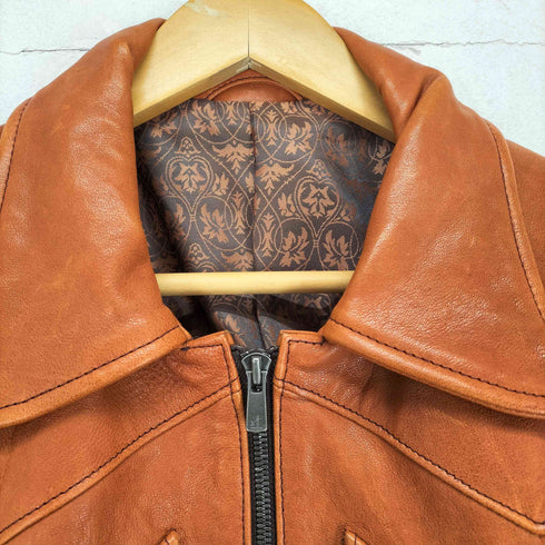 ノーアイディー NO ID. lamb leather 裏地総柄ダブルジップラムレザージャケット メンズ 3