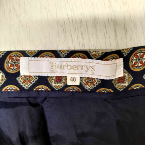 バーバリーズ BURBERRYS 90S 幾何学柄 プリーツスカート レディース