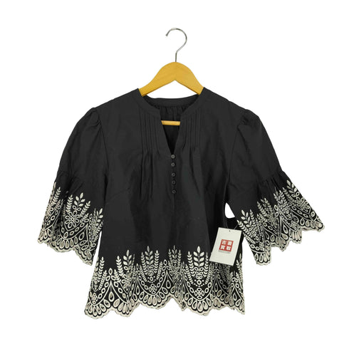 ジャスグリッティー JUSGLITTY 配色 カットワーク ブラウス レディース JPN:2