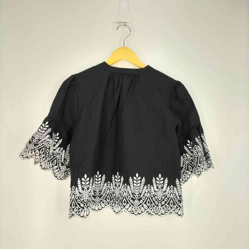 ジャスグリッティー JUSGLITTY 配色 カットワーク ブラウス レディース JPN:2