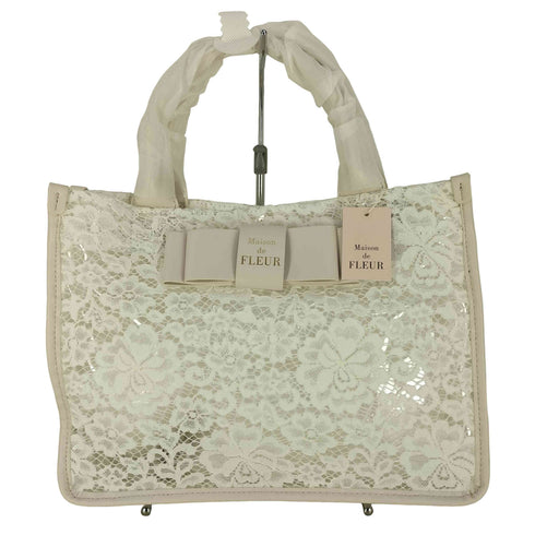 メゾンドフルール Maison de FLEUR レースクリアリボントートバッグ レディース