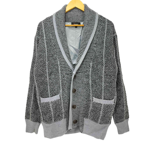Pierucci ピエルッチ ウール100 裏地付き ヘチマ襟 ショールカラー カーディガン メンズ LL
