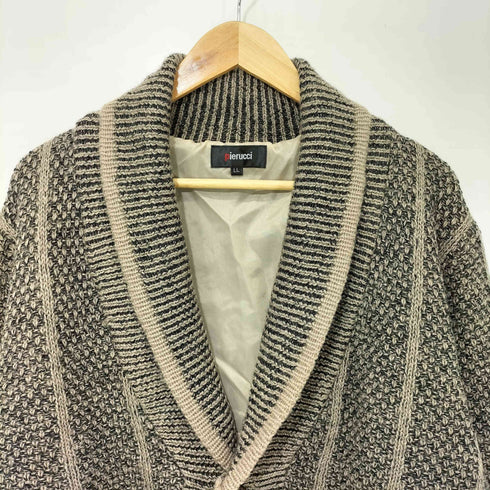 Pierucci ピエルッチ ウール100 裏地付き ヘチマ襟 ショールカラー カーディガン メンズ LL