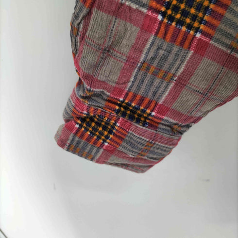 COTTON SEAR プリント柄 コーデュロイチェックシャツ メンズ 42-16½