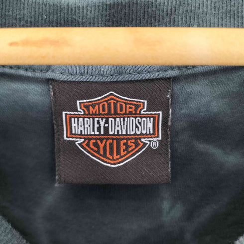 ハーレーダビッドソン HARLEY-DAVIDSON タイダイ柄 イラストプリント クルーネックTシャツ メンズ