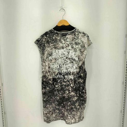 ハーレーダビッドソン HARLEY-DAVIDSON muscle shirt 総柄 イラストプリント ノースリーブ Tシャツ メンズ import:XL