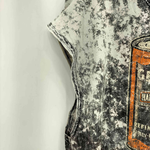 ハーレーダビッドソン HARLEY-DAVIDSON muscle shirt 総柄 イラストプリント ノースリーブ Tシャツ メンズ import:XL