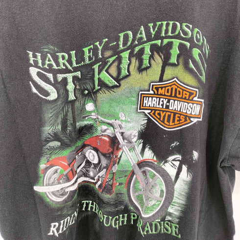 ハーレーダビッドソン HARLEY-DAVIDSON 00s USA製 ST.KITTS イラストプリント クルーネックTシャツ メンズ 2X