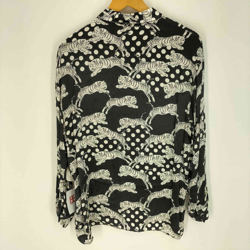 ザラ ZARA トラ 虎柄 アニマル柄 ドット柄 総ビスコース L/S シャツ レディース import:L