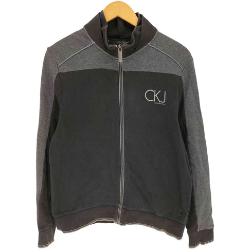 カルバンクラインジーンズ Calvin Klein Jeans ロゴ プリント バイカラー ジップアップ スウェット ジャケット メンズ import:XL