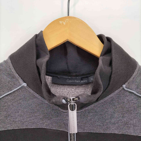 カルバンクラインジーンズ Calvin Klein Jeans ロゴ プリント バイカラー ジップアップ スウェット ジャケット メンズ import:XL