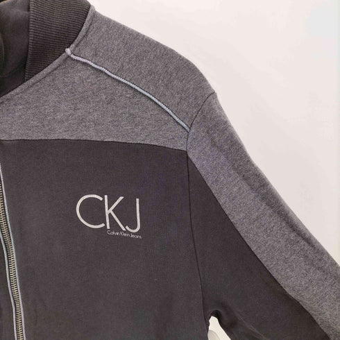 カルバンクラインジーンズ Calvin Klein Jeans ロゴ プリント バイカラー ジップアップ スウェット ジャケット メンズ import:XL