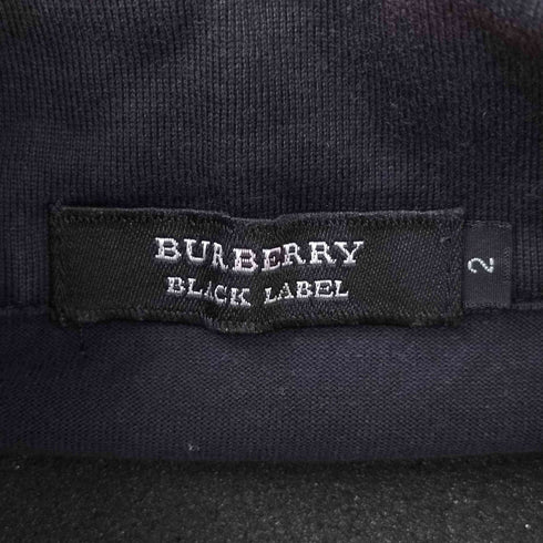 バーバリーブラックレーベル BURBERRY BLACK LABEL ロゴアップリケ S/S ポロシャツ レディース JPN:2
