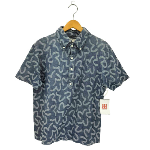 エヴィス EVISU カモメ総柄 半袖ポロシャツ レディース JPN:38