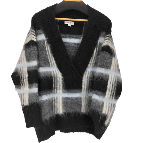 コス COS モヘア混 チェック柄 Vネックニット レディース import:L