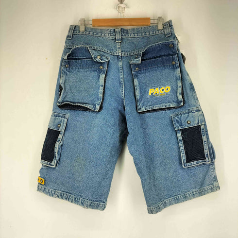 PACO ポケットデザイン カーゴハーフデニムパンツ メンズ US:34-35
