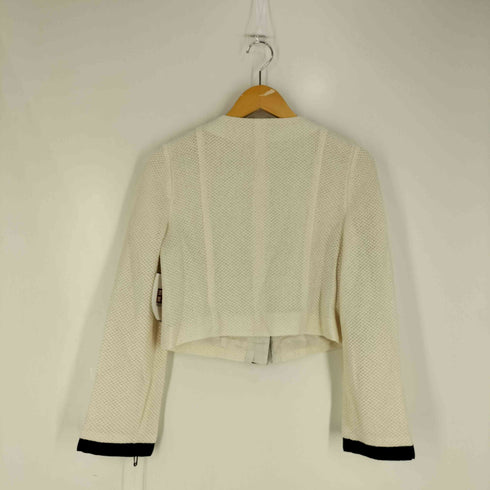 エムズグレイシー Ms GRACY 花ボタン ツートン ノーカラージャケット レディース JPN:40