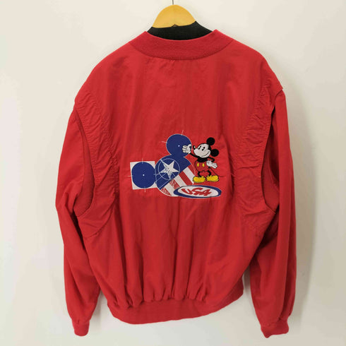 90s USA製 両面キャラクター刺繍 ジップアップブルゾン メンズ JPN:XXL
