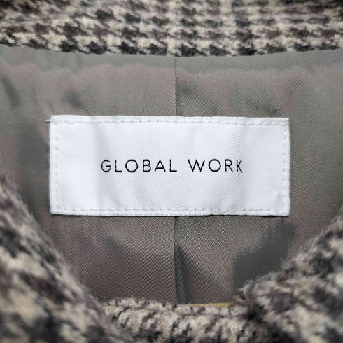 グローバルワーク GLOBAL WORK 千鳥格子柄 比翼 ステンカラーコート レディース JPN:M
